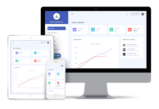 Appklesia - mockup en tres dispositivos