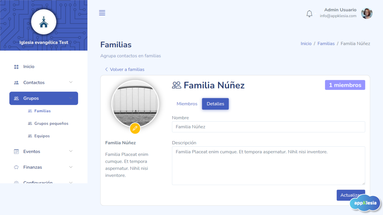 Detalles de la familia