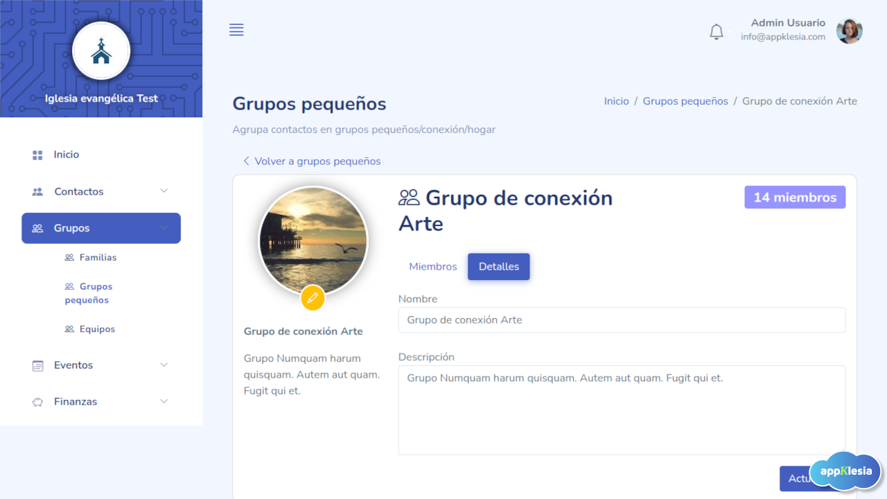 Detalles del grupo